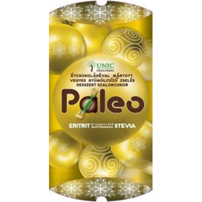 PALEO Étcsokoládéval mártott vegyes gyümölcsízű zselés szaloncukor, édesítőszerekkel 220 g | Rubik kocka