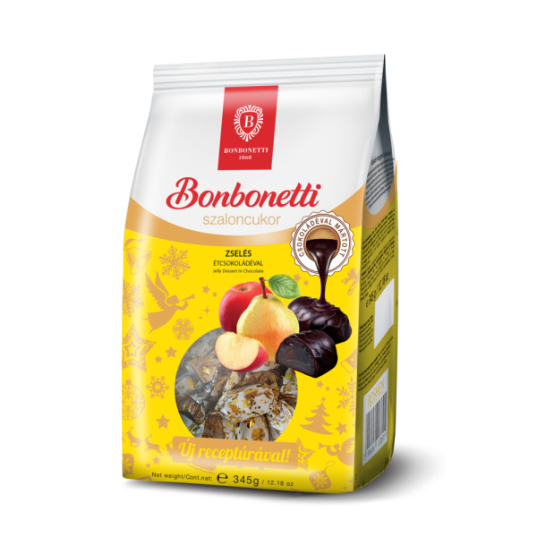 Bonbonetti étcsokoládéval mártott almás és körtés zselés szaloncukor 345 g | Rubik kocka