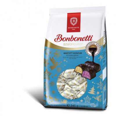 Bonbonetti étcsokoládéval mártott banán és málna ízű szaloncukor 345 g