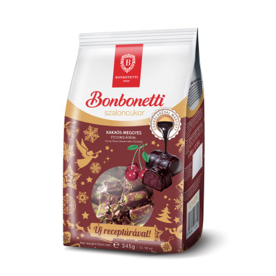 Bonbonetti kakaós-meggyes szaloncukor étcsokoládéval mártva
