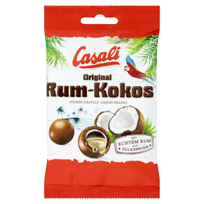Casali Original rumos-kókuszos drazsé alkohollal töltve tej- és étcsokoládéval bevonva