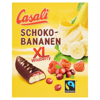 Casali XL csokoládéba mártott habosított banánkrém gyümölcszselével