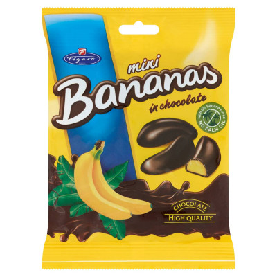 Figaro étcsokoládéval bevont banános habos zselék | Rubik kocka