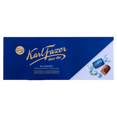 Karl Fazer Blueberry Truffle tejcsokoládé áfonyás trüffel töltelékkel | Rubik kocka