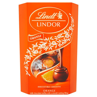 Lindt Lindor tejcsokoládé finom krémes töltelékkel narancs ízesítéssel | Rubik kocka
