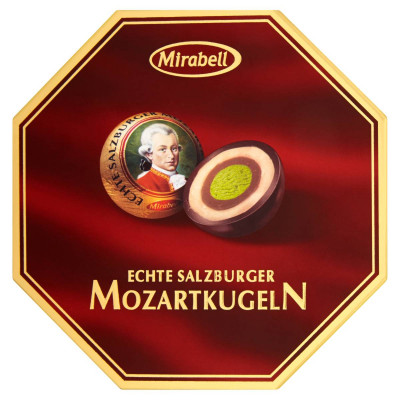 Mirabell Mozartkugeln étcsokoládé világos és sötét mogyoróskrém és marcipán töltelékkel 100g