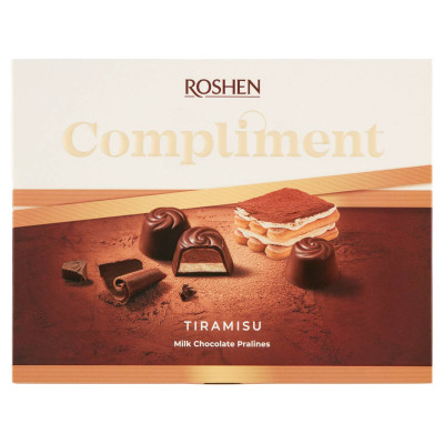 Roshen Compliment tiramisu ízű krémes tejcsokoládé praliné | Rubik kocka