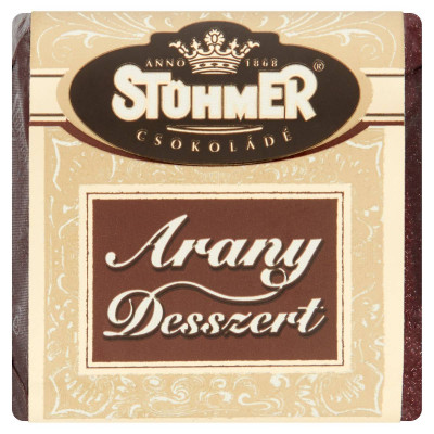 Stühmer Arany Desszert mandulamarcipán csokoládékrémmel, étcsokoládé bevonattal | Rubik kocka