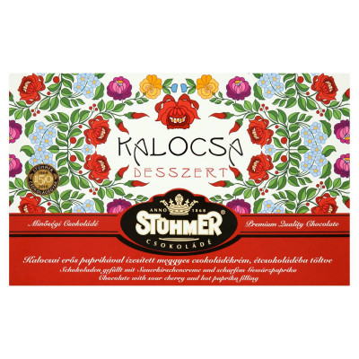Stühmer Kalocsa Desszert étcsokoládé erős paprikával ízesített meggyes csokoládékrémmel töltve