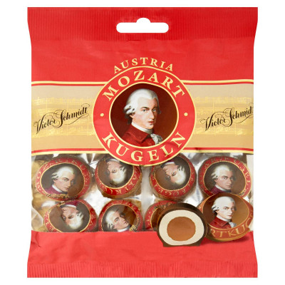 Victor Schmidt Mozartkugeln marcipánnal és nugátkrémmel töltött csokoládé praliné